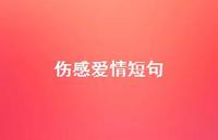 伤感爱情短句39句汇总