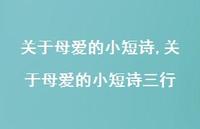关于母爱的小短诗三行【100句文案精选】