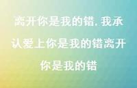 我承认爱上你是我的错离开你是我的错【精品文案100句】