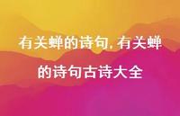 有关蝉的诗句古诗大全【100句文案精选】 有关蝉的诗句古诗大全【100句文案精选】