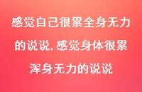 感觉身体很累浑身无力的说说(100句)