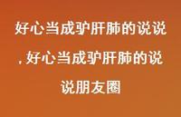 好心当成驴肝肺的说说朋友圈(100句) 好心当成驴肝肺的说说朋友圈(100句)