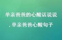 单亲爸爸心酸句子(100句) 单亲爸爸心酸句子(100句)