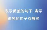 表示孤独的句子有哪些(100句)