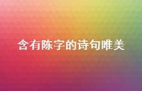 含有陈字的诗句唯美(精选41句) 含有陈字的诗句唯美(精选41句)