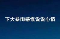下大暴雨感慨说说心情(精选68句)