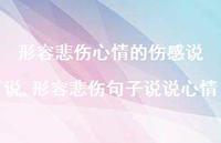 形容悲伤句子说说心情【100句文案】 形容悲伤句子说说心情【100句文案】