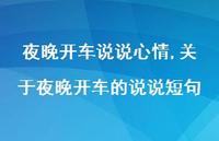 关于夜晚开车的说说短句【100句文案】 关于夜晚开车的说说短句【100句文案】