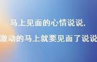 激动的马上就要见面了说说(100句) 激动的马上就要见面了说说(100句)