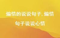 煽情句子说说心情(100句)