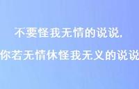你若无情休怪我无义的说说(100句) 你若无情休怪我无义的说说(100句)
