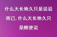什么天长地久只是随便说(100句) 什么天长地久只是随便说(100句)