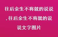 往后余生不将就的说说文字图片(100句)