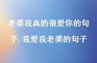 我爱我老婆的句子(100句) 我爱我老婆的句子(100句)