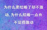 为什么结婚一点也不觉得激动(100句)