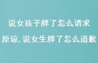 说女生胖了怎么道歉(100句)