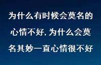 为什么会莫名其妙一直心情很不好(100句) 为什么会莫名其妙一直心情很不好(100句)