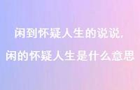 闲的怀疑人生是什么意思(100句) 闲的怀疑人生是什么意思(100句)