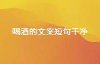 喝酒的文案短句干净53句汇总 喝酒的文案短句干净53句汇总