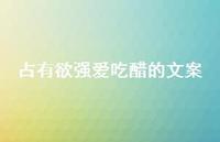 占有欲强爱吃醋的文案52句汇总