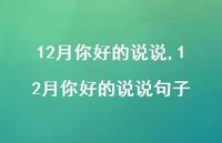 12月你好的说说句子【精品文案100句】