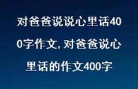 对爸爸说心里话的作文400字(100句)