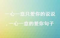 一心一意的爱你句子(81句)