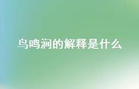 鸟鸣涧的解释是什么(精选67句) 鸟鸣涧的解释是什么(精选67句)