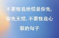 你先无情,不要怪我心狠的句子(100句) 你先无情,不要怪我心狠的句子(100句)
