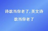 英文诗歌当你老了【精品文案100句】 英文诗歌当你老了【精品文案100句】