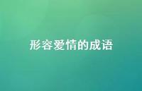形容爱情的成语65句汇总
