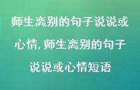 师生离别的句子说说或心情短语【100句文案】 师生离别的句子说说或心情短语【100句文案】