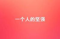 一个人的坚强48句汇总