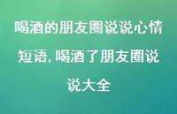 喝酒了朋友圈说说大全(100句)