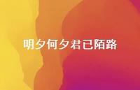 明夕何夕君已陌路60句汇总 明夕何夕君已陌路60句汇总