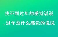 过年没什么感觉的说说(100句) 过年没什么感觉的说说(100句)