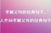人世间孝顺父母的经典句子【100句文案】