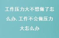 工作不会做压力大怎么办(100句)