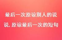 原谅最后一次的短句(100句)