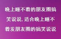 适合晚上睡不着发朋友圈的搞笑说说(100句)