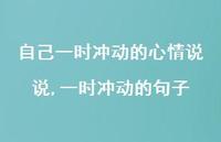 一时冲动的句子(100句) 一时冲动的句子(100句)