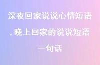晚上回家的说说短语一句话(100句)