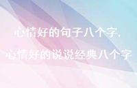 心情好的说说经典八个字(100句) 心情好的说说经典八个字(100句)