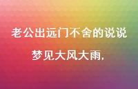 老公出远门不舍的说说梦见大风大雨(100句)