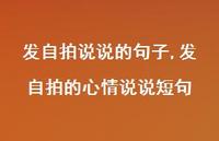 发自拍的心情说说短句(100句)