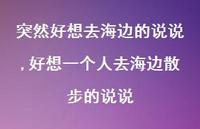 好想一个人去海边散步的说说(100句)