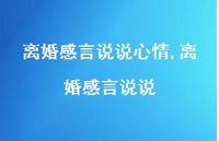 离婚感言说说(100句)