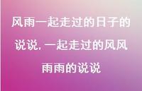 一起走过的风风雨雨的说说(100句) 一起走过的风风雨雨的说说(100句)