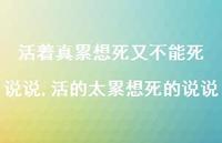 活的太累想死的说说【100句文案】 活的太累想死的说说【100句文案】