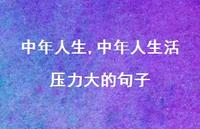 中年人生活压力大的句子【100句文案精选】
